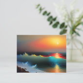 海とサンセットのテーマ ポストカード (スタンド正面)