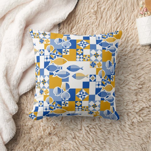 海とタイル クッション (ブランケット)