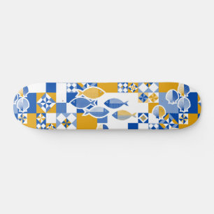 海とタイル スケートボード