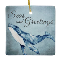 海とパーソナライズされたあいさつ鯨のクリスマス
