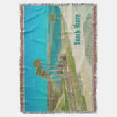 海とパームツリーシーンのセントオーガスティン近く スローブランケット (正面縦)