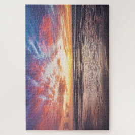 海とビーチの夕日 ジグソーパズル