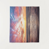 海とビーチの夕日 タペストリー (正面)