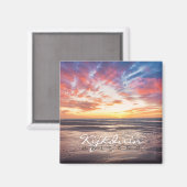 海とビーチの夕日 マグネット (正面/裏面)