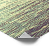 海とビーチの美しい夕日 – ヴィンテージと ポスター (角)