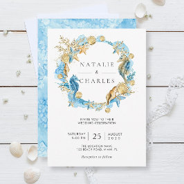 海とビーチサマー結婚式招待状 招待状