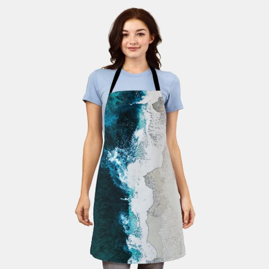 海とビーチ エプロン (着用した状態)