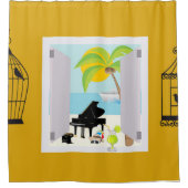 海とビーチ シャワーカーテン (正面)