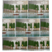 海とビーチ シャワーカーテン (正面)