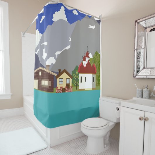 海とビーチ シャワーカーテン (インサイチュ)