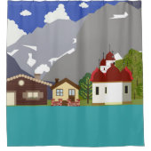 海とビーチ シャワーカーテン (正面)