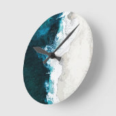 海とビーチ ラウンド壁時計 (傾斜)