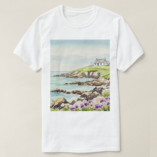 海とビーチ Tシャツ (デザイン正面)