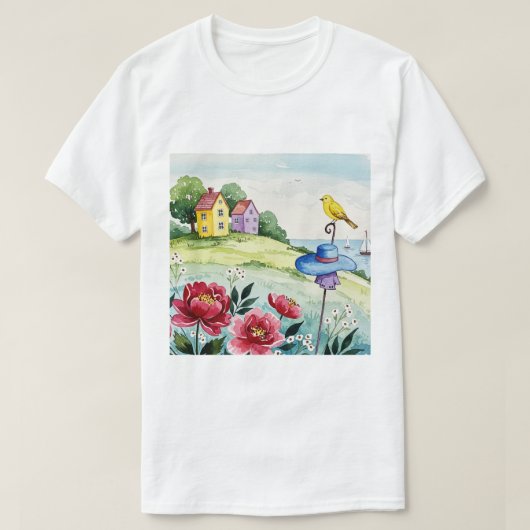 海とビーチ Tシャツ (デザイン正面)
