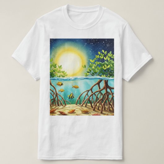 海とビーチ Tシャツ (デザイン正面)
