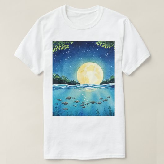 海とビーチ Tシャツ (デザイン正面)