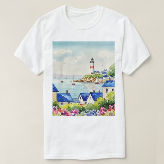 海とビーチ Tシャツ (デザイン正面)