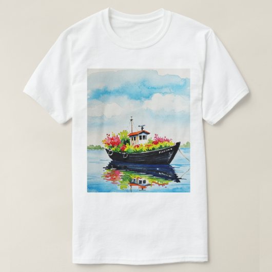 海とビーチ Tシャツ (デザイン正面)
