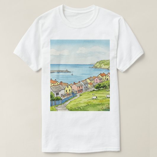 海とビーチ Tシャツ (デザイン正面)