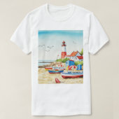 海とビーチ Tシャツ (デザイン正面)