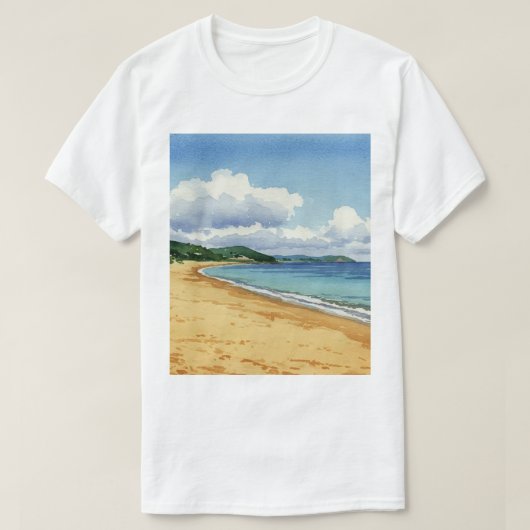 海とビーチ Tシャツ (デザイン正面)