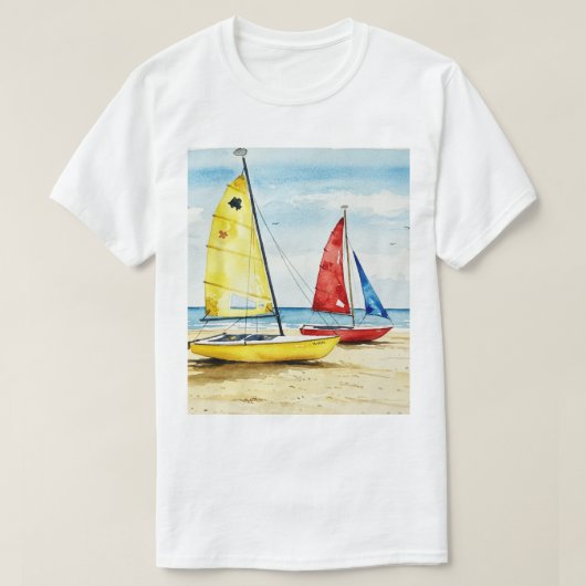 海とビーチ Tシャツ (デザイン正面)