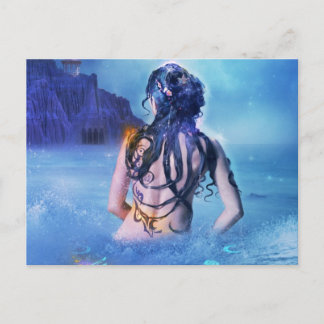 海と夜のはがきの女神 ポストカード