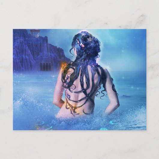 海と夜のはがきの女神 ポストカード (正面)