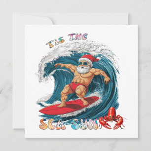 海と太陽のクリスマス - サーフィンサンタ シーズンカード