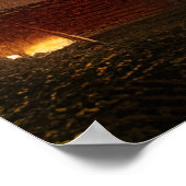 海と太陽の崖に小さな家 ポスター (角)