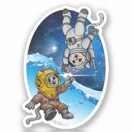 海と宇宙の猫ちゃん- Benefits PACR シール (正面)