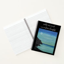 海と山の引用符スパイラルノートブック.