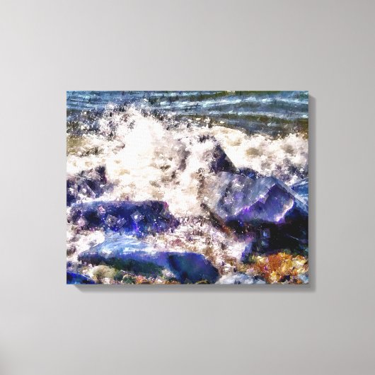 海と岩 キャンバスプリント (正面)