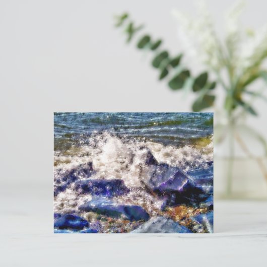 海と岩 ポストカード (スタンド正面)