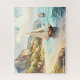 海と帆船のある風景 ジグソーパズル