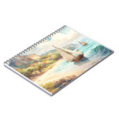 海と帆船のある風景 ノートブック (左側)