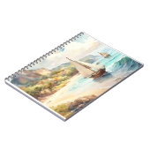 海と帆船のある風景 ノートブック (左側)