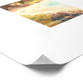 海と帆船のある風景 ポスター (角)