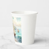 海と帆船のある風景 紙コップ (左)