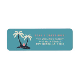 海と挨拶のクリスマス ラベル