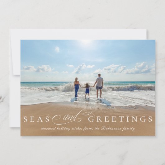 海と挨拶の独身の写真航海の シーズンカード (正面)