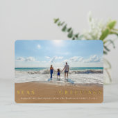 海と挨拶の独身の写真航海の 箔シーズンカード (立ち正面)