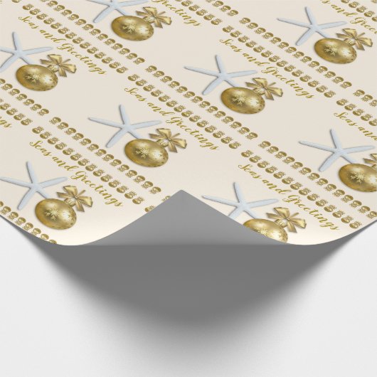 海と挨拶トロピカルクリスマスプレゼントラップ ラッピングペーパー (角)