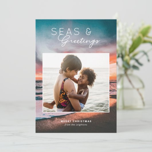 海と挨拶ビーチサンセッ絵画トの写真 シーズンカード (スタンド正面)