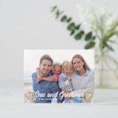 海と挨拶ビーチ写真クリスマス シーズンポストカード (スタンド正面)