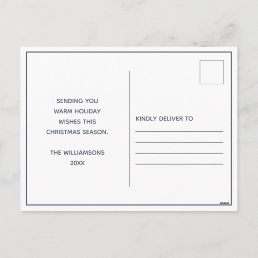 海と挨拶ビーチ写真クリスマス シーズンポストカード (裏面)