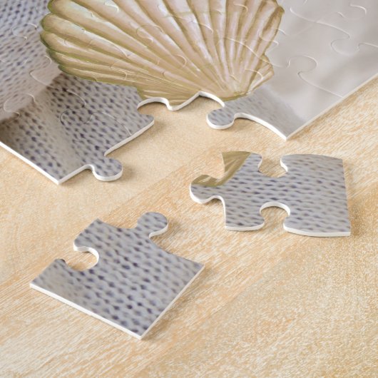 海と挨拶ビーチ写真クリスマス ジグソーパズル (側面)