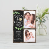 海と挨拶写真のコラージュ シーズンカード (スタンド正面)