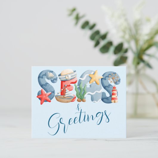 海と挨拶航海の水の色 シーズンポストカード (スタンド正面)