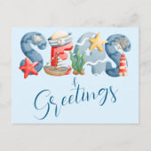海と挨拶航海の水の色 シーズンポストカード (正面)
